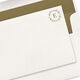 Corner Initial Wreath Flat Note Cards - Letterpress Image 1 of 3